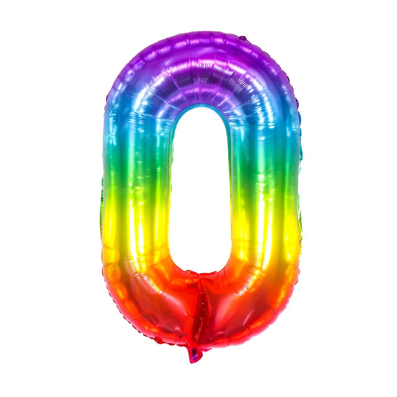 イベント・クリスマス装飾|グラデーションレインボー数字バルーン(ナンバーバルーン)