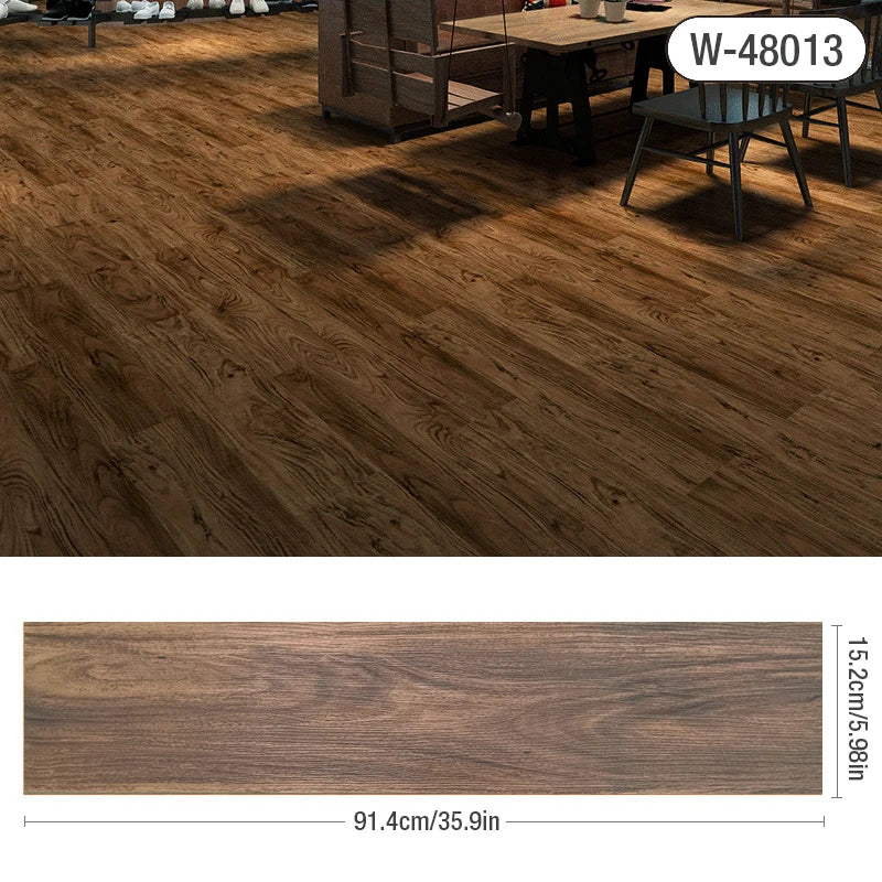 DIYフロアシート 天然木目風 床ステッカー 幅15.2㎝ x 91.4cm 10枚入