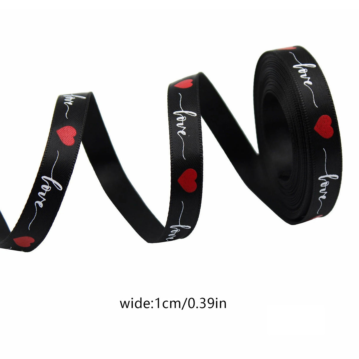 バレンタインデー用ハート柄片面プリントリボン