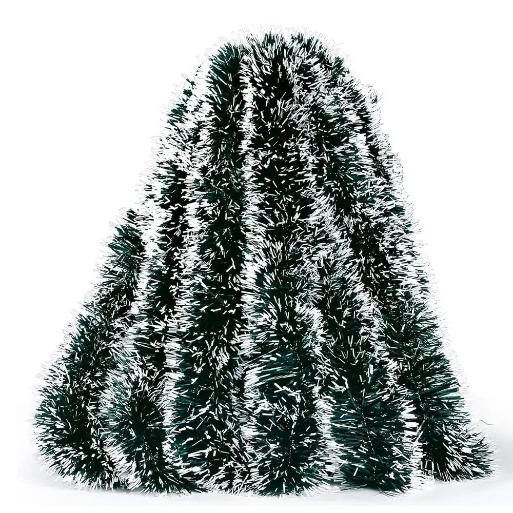 イベント・クリスマス装飾|ティンセル リボンガーランド 緑白