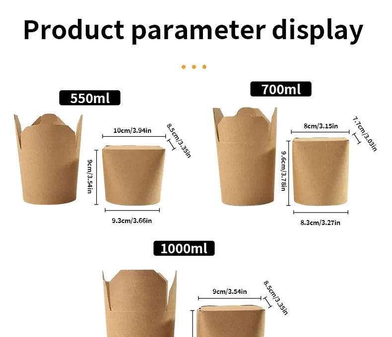 |イベント・ノベルティ用品 | 電子レンジ可 耐油クラフト紙フードBOX | 100/550/700ml