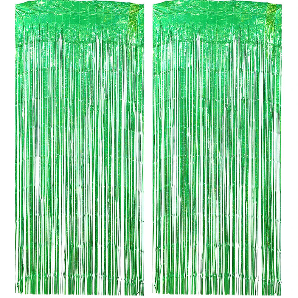 パーティー・インテリア用装飾 キラキラ!ホイル素材カーテン 2Pセット 光反射