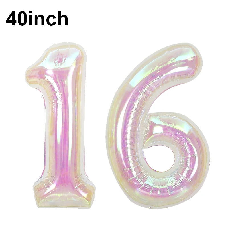 バルーン装飾 数字 レインボーカラーバルーン 誕生日パーティー用