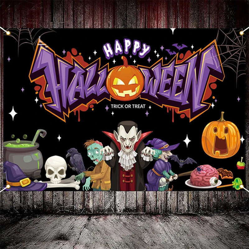 イベント・ハロウィングッズ|背景布 邪悪なカボチャ