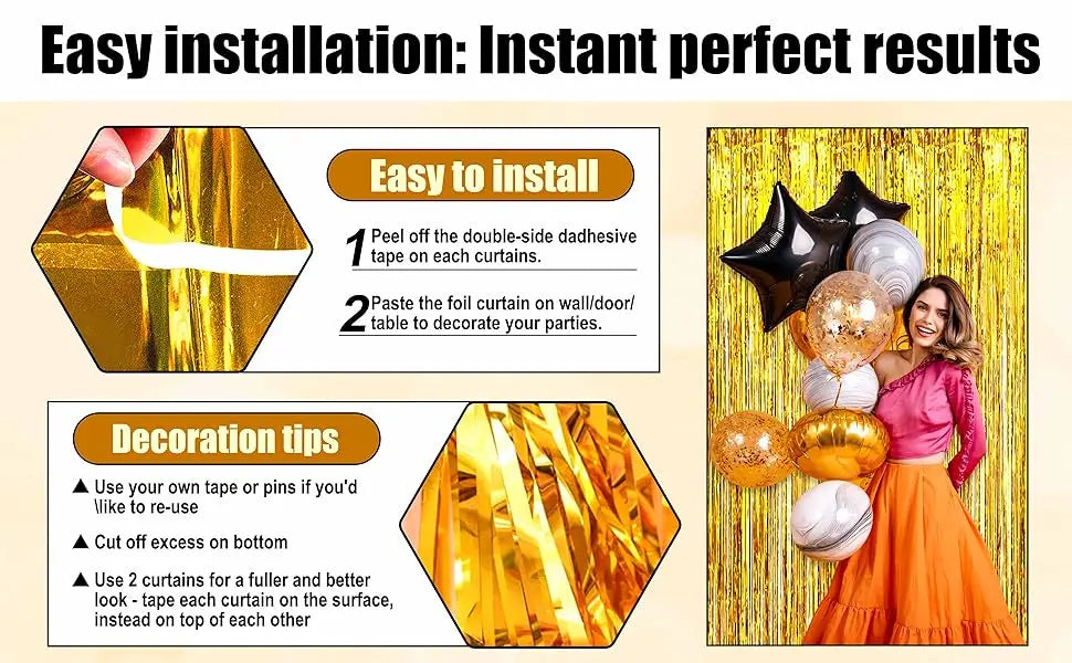 イベント・パーティーグッズ|ホイルフリンジカーテン6枚セット