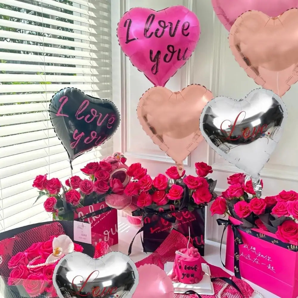 ハート型ホットピンクバルーン 18インチ