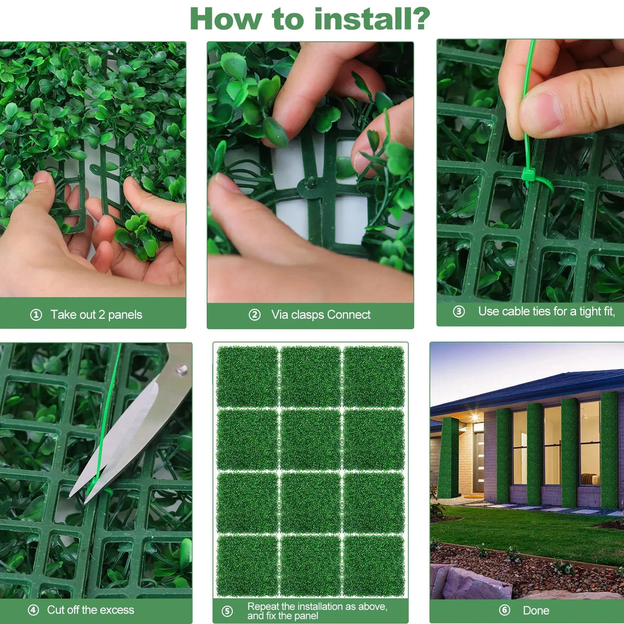 【10枚セット】25cm 人工ユーカリ 壁面グリーンパネル