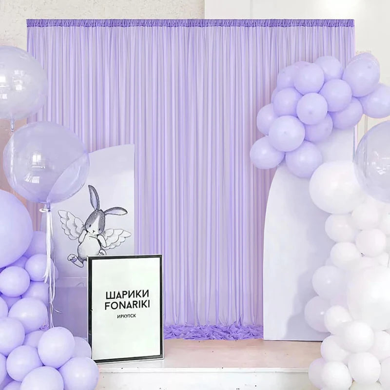 エレガントなシアーカーテン 背景デコレーション