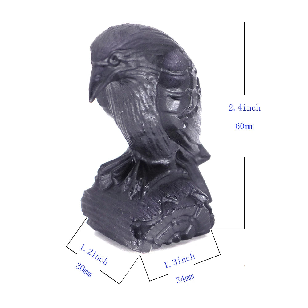 イベント・ハロウィングッズ|天然黒曜石カラス像 クリスタルヒーリング