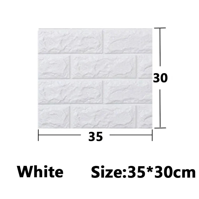 DIY用 3Dモルタルレンガ風ステッカー 35cmx30cm 12pcs 衝突防止機能