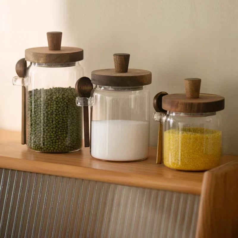 |イベント・ノベルティ用品 | ガラスシールと木製蓋付き保存瓶 | 400ml/600ml/900ml