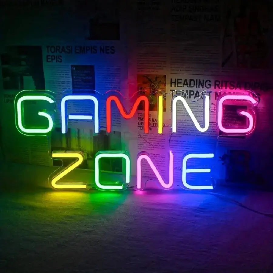 GAMER/GAMING ZONE/GAME TIME LEDネオンサイン(ネオン看板)