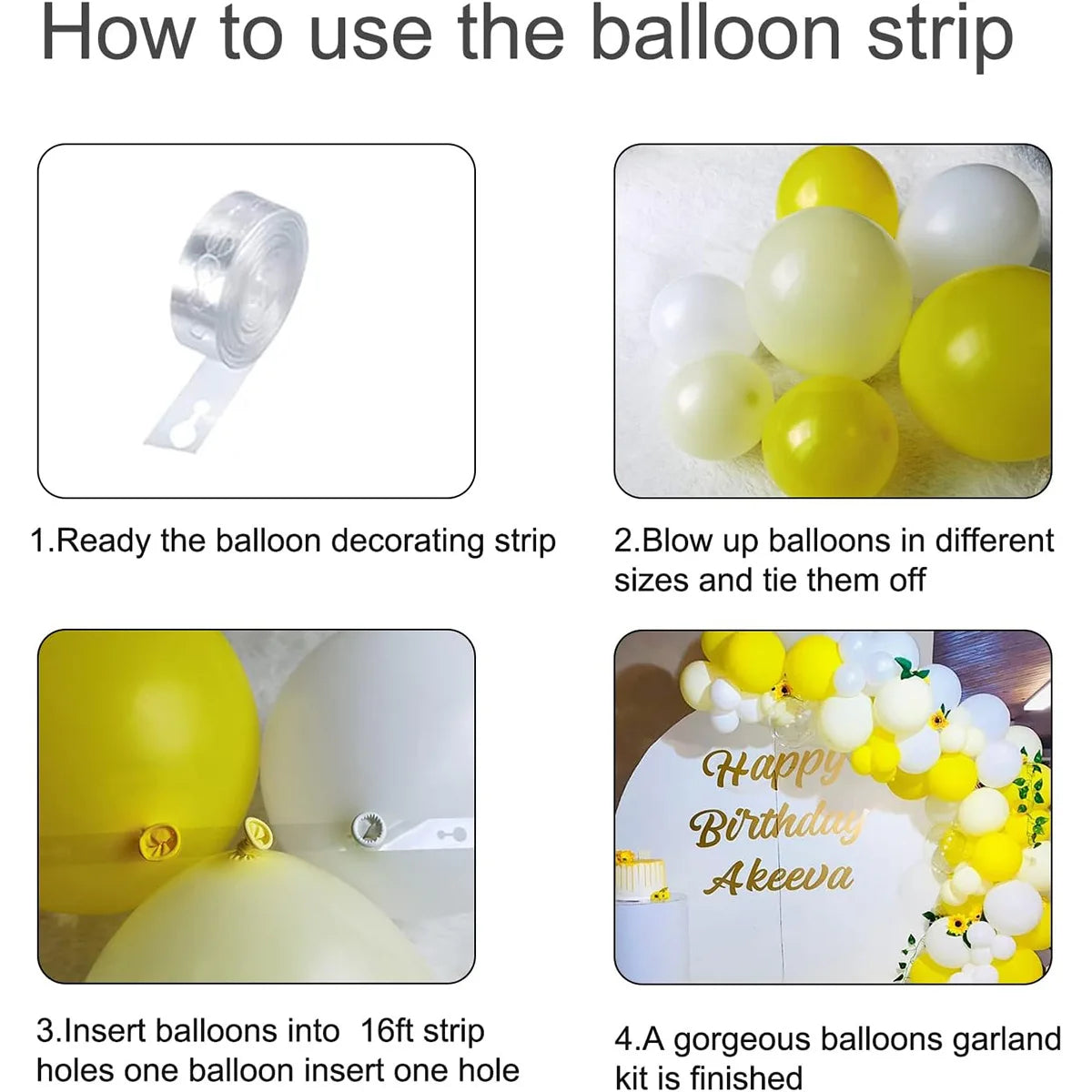 パステルイエロー バルーンアーチガーランドキット