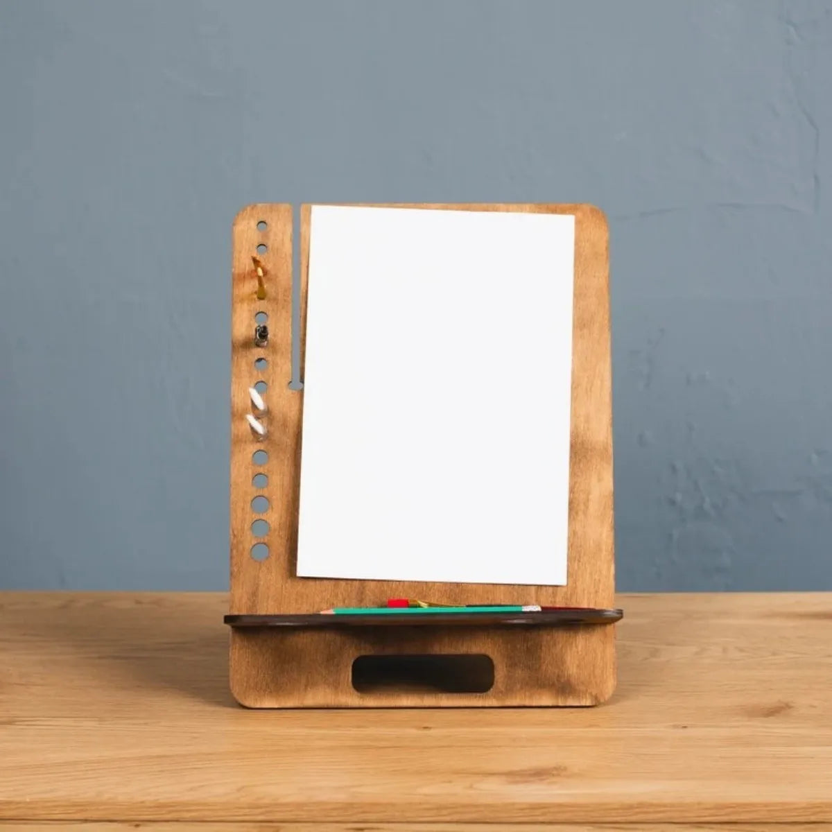 【ブラシホルダー付き】多機能木製アートイーゼルスタンド