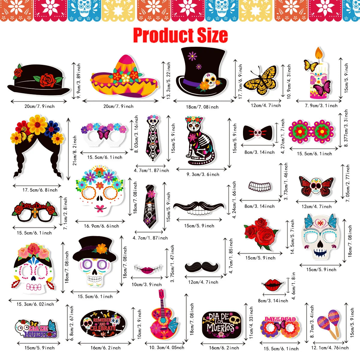 イベント・ハロウィングッズ|メキシコの死者の日テーマ写真ブース小道具セット