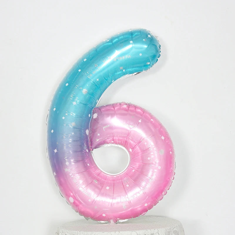 イベント・クリスマス装飾|グラデーションレインボー数字バルーン(ナンバーバルーン)