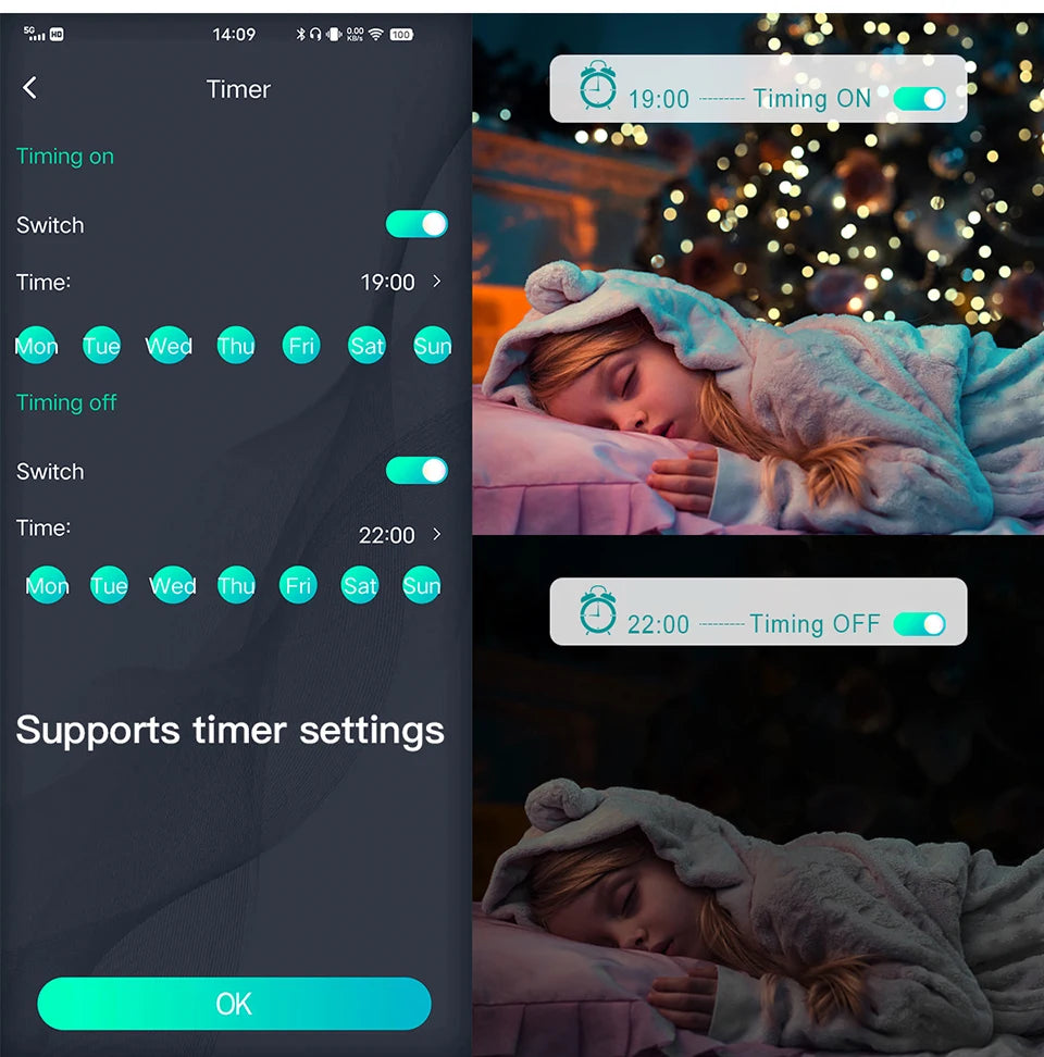 ドレープライト|イベント・クリスマス装飾|Bluetooth対応 LEDストリングライト(5m/10m/15m/20m)