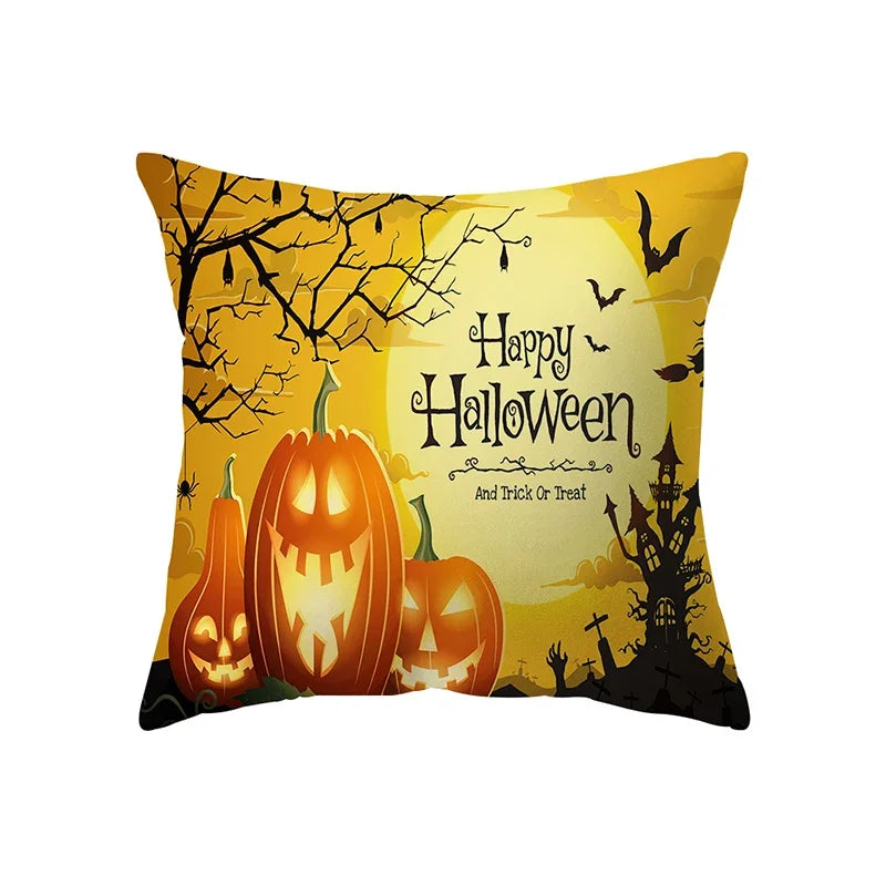 イベント・ハロウィングッズ|スカルパンプキンクッションカバー