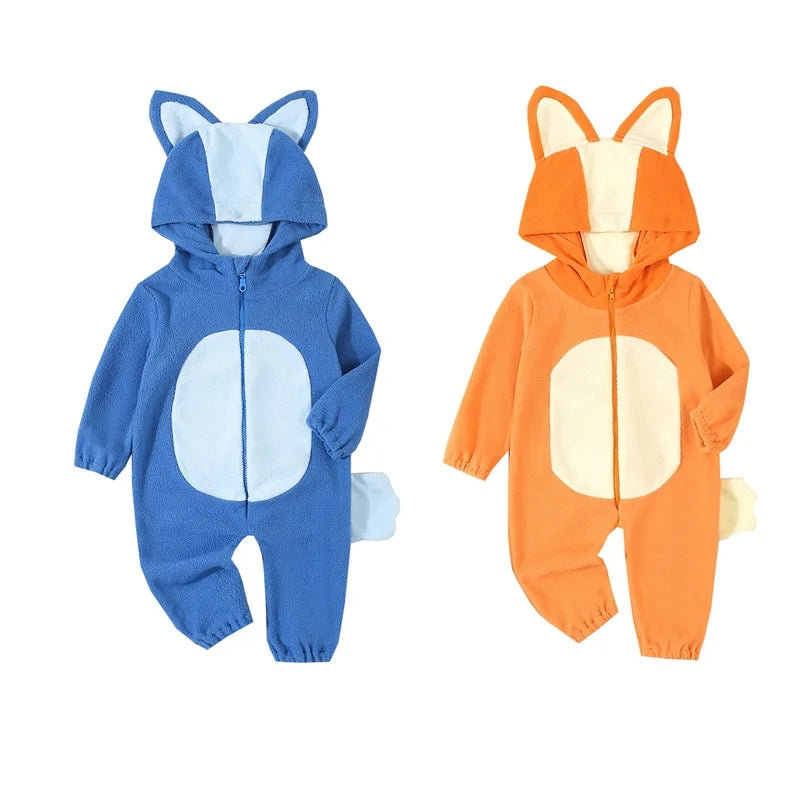 イベント・ハロウィングッズ|キツネ着ぐるみ風ロンパース(70c〜120c)