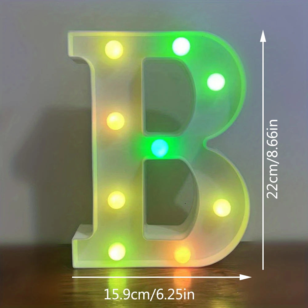 【LED装飾】LEDライト・デコレーションライト(アルファベット/数字)マルチカラー 22cm