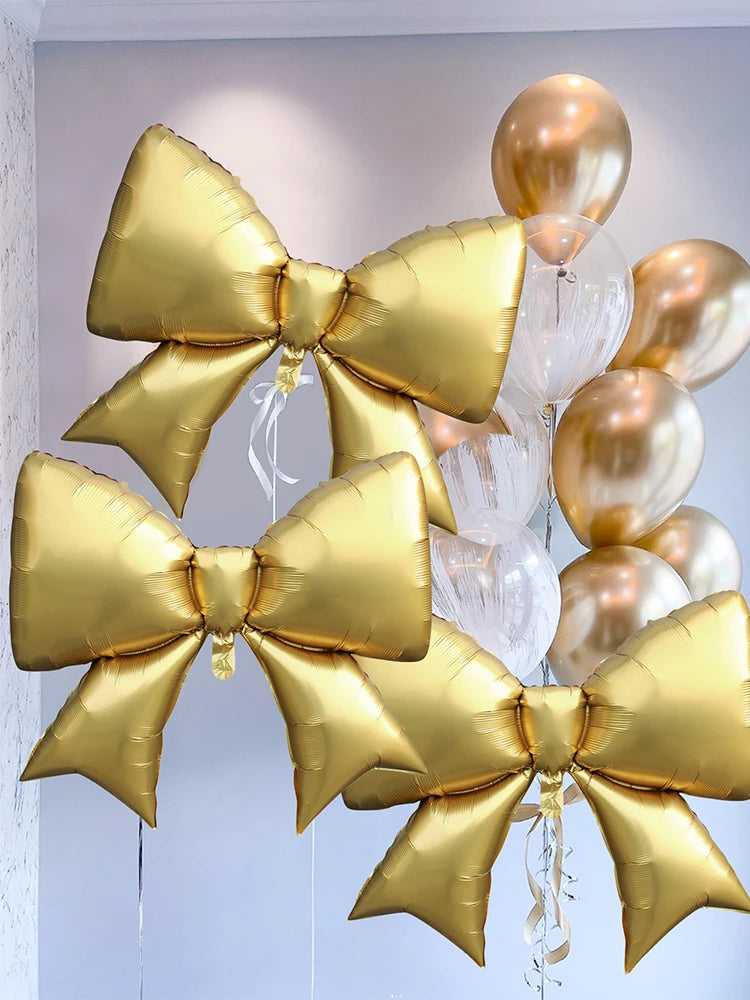 イベント・バルーン装飾 |リボン型アルミバルーンセット | 3個