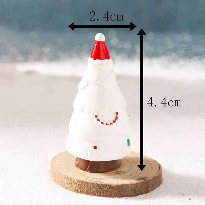 【クリスマス用装飾】ミニクリスマスツリー サンタ&妖精の樹脂置物