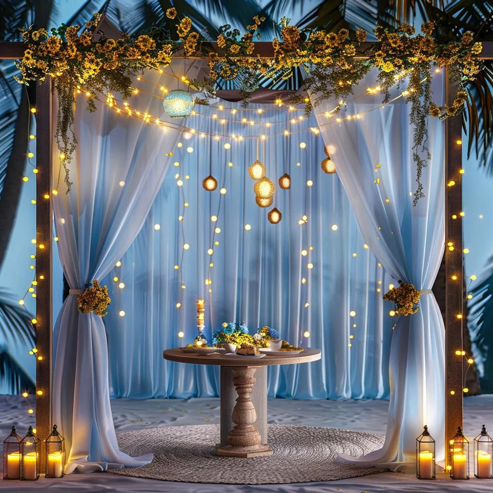 エレガントなシアーカーテン 背景デコレーション