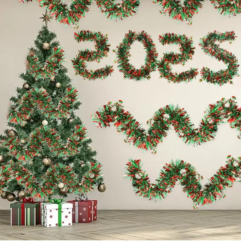 クリスマスリース|クリスマスカラーリボンガーランド 2m