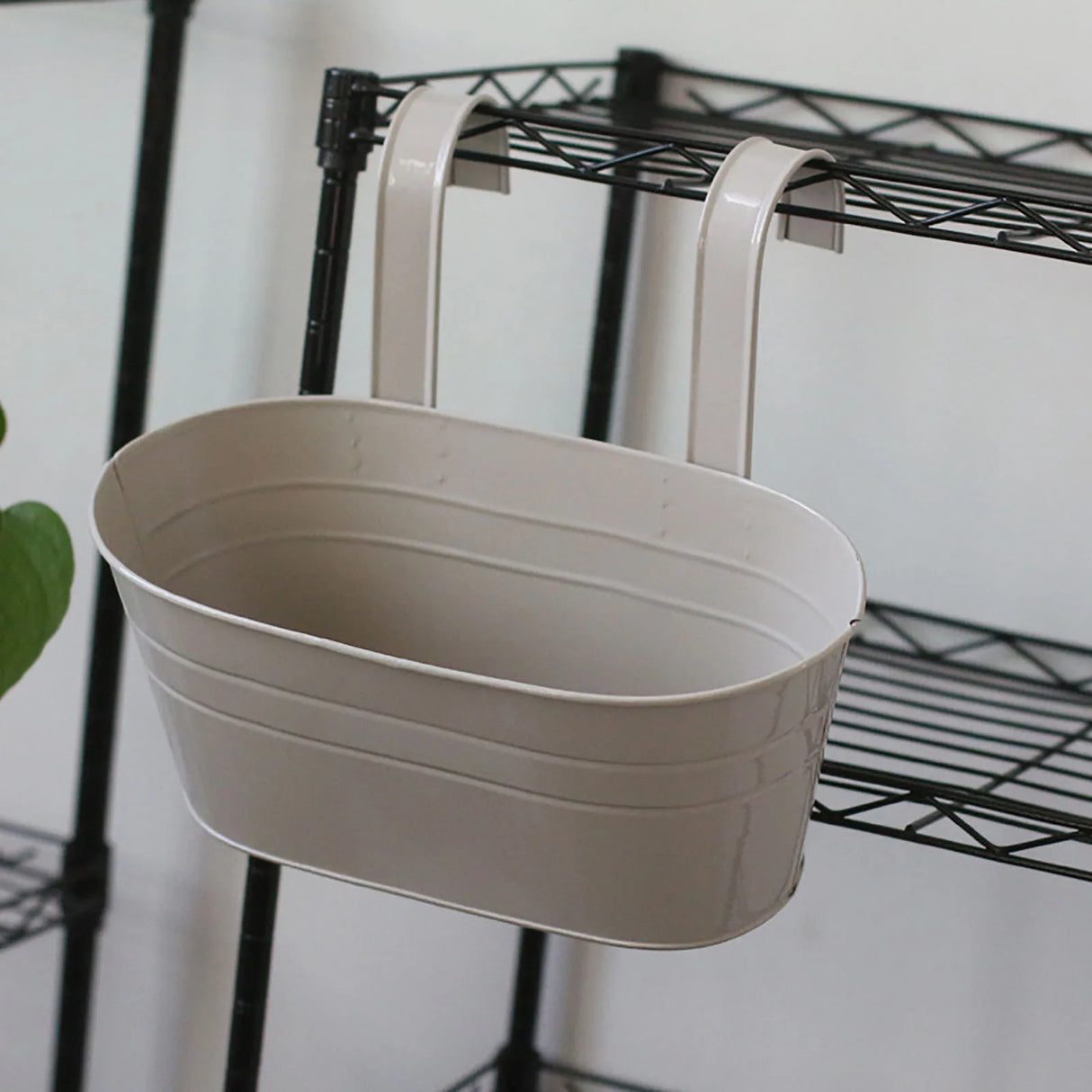 取り外し可能なダブルフック・取り外し可能なブリキハンギングプランター・ホームオーバルメタルプラントフラワーポットフェンスバルコニーガーデンハンギングプランターポット