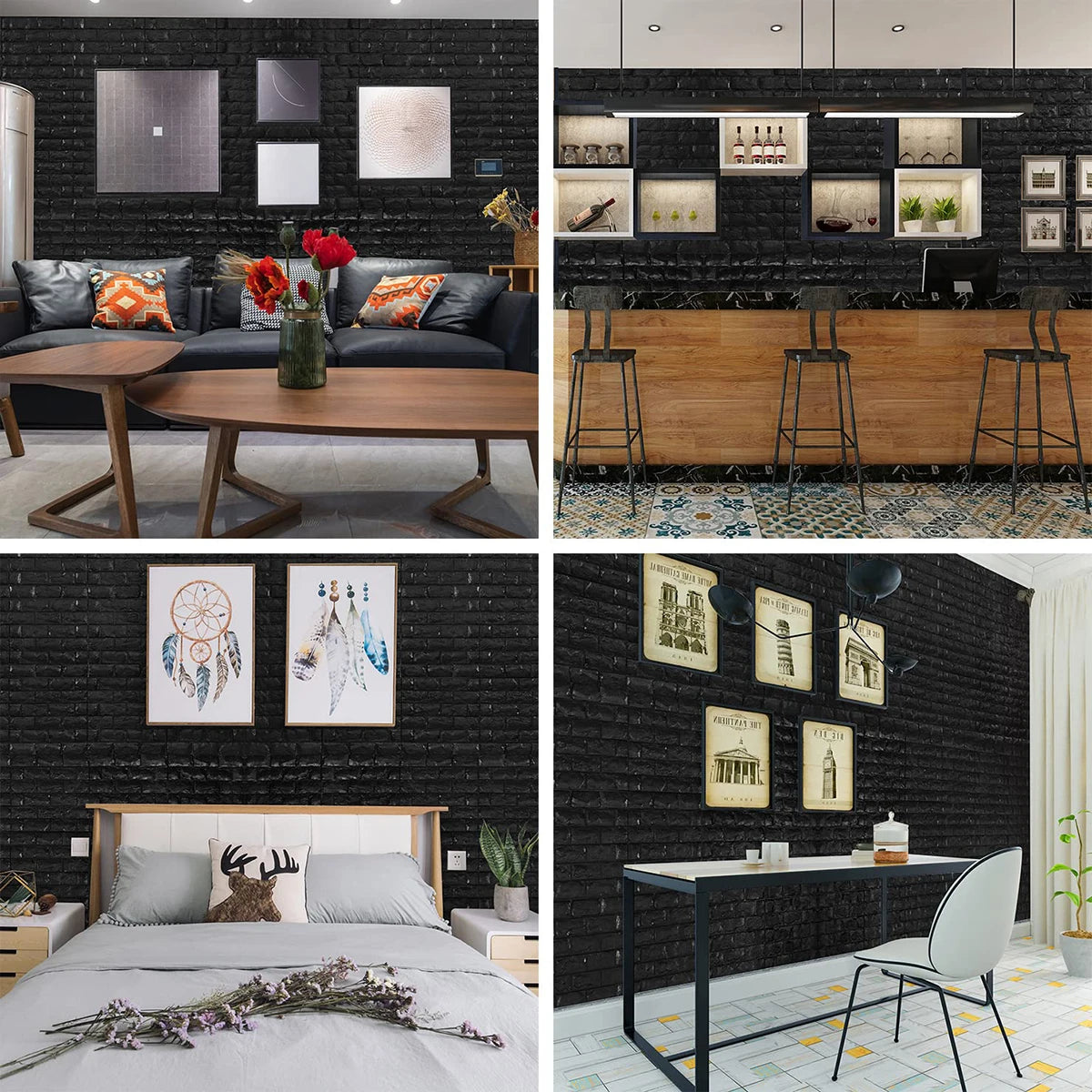 DIY用 レンガ風ステッカー 35x38.5cm 5pcs/15pcs/30pcs 大容量セット