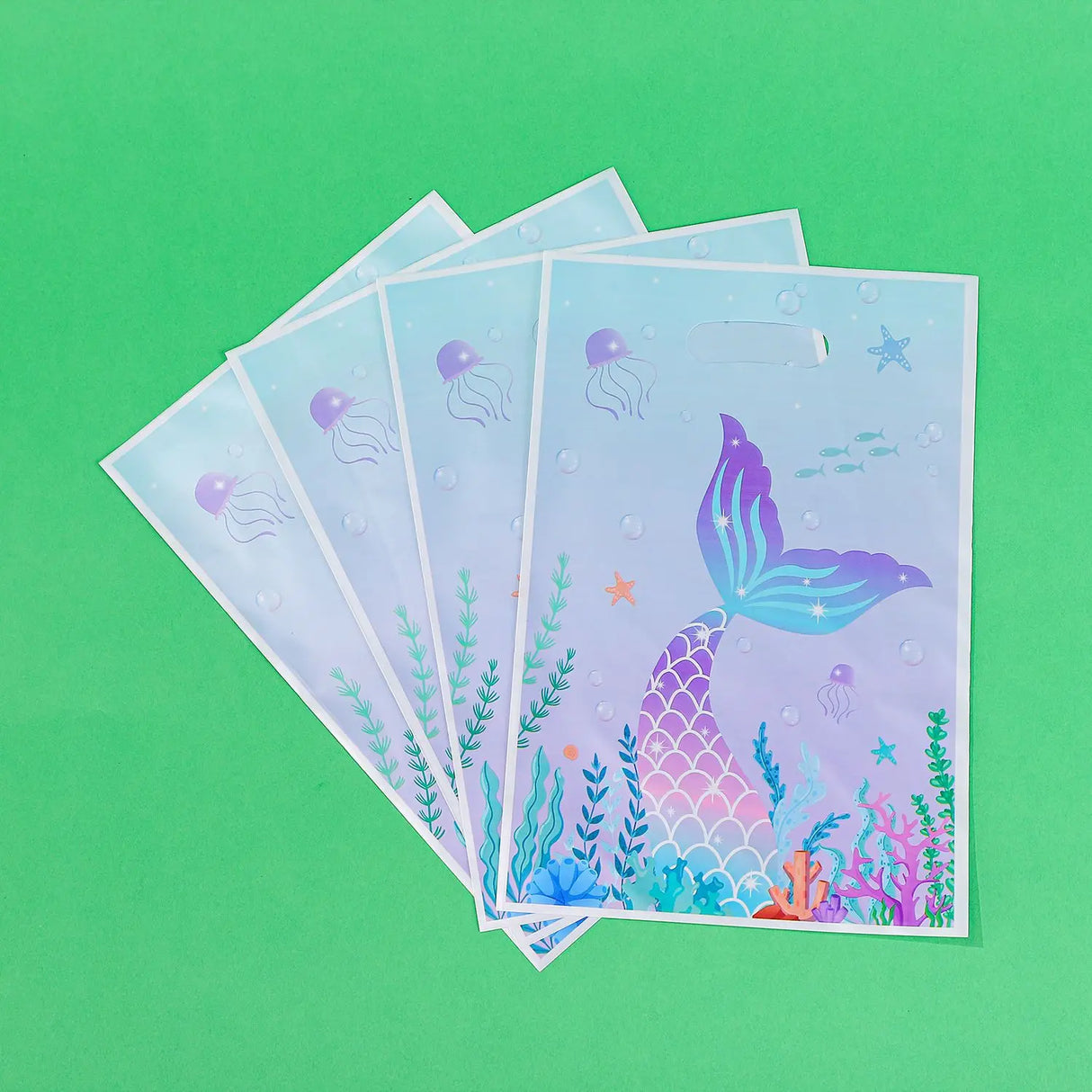 |イベント・ノベルティ用品 |マーメイド柄ギフトバッグ 10/30/50個セット | W16×H25c