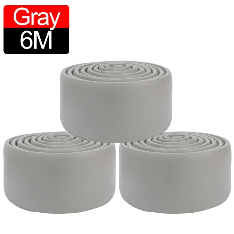 壁面衝撃吸収 幅木風粘着ボーダーシート 幅8㎝x200㎝ 厚さ10㎜