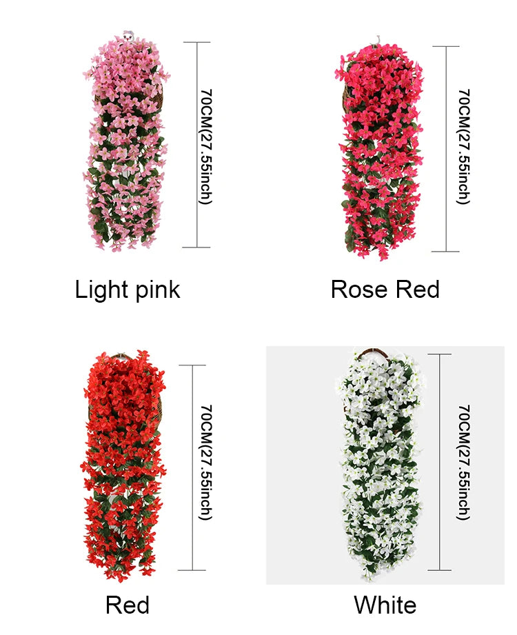 造花ハンギングローズ&アイビー壁掛け