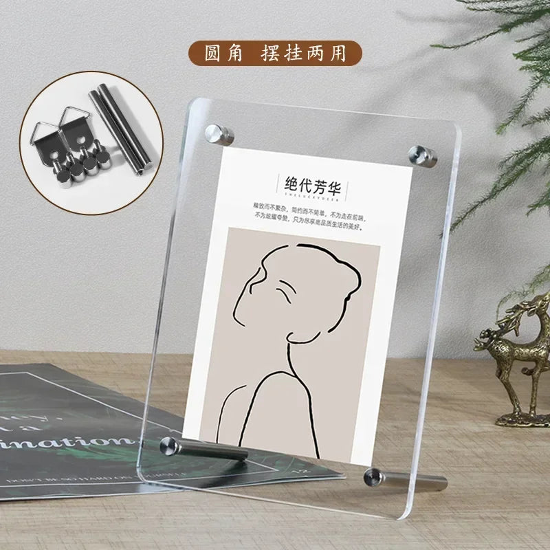 透明アクリル製フォトフレーム デスクトップ用