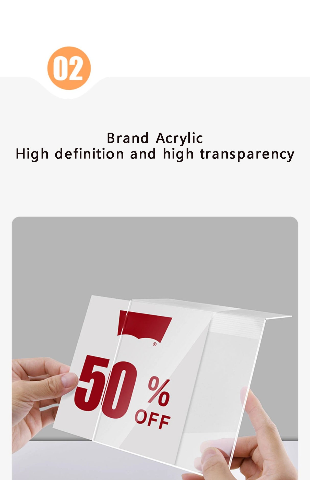 透明アクリル値札ホルダー 衣料品用