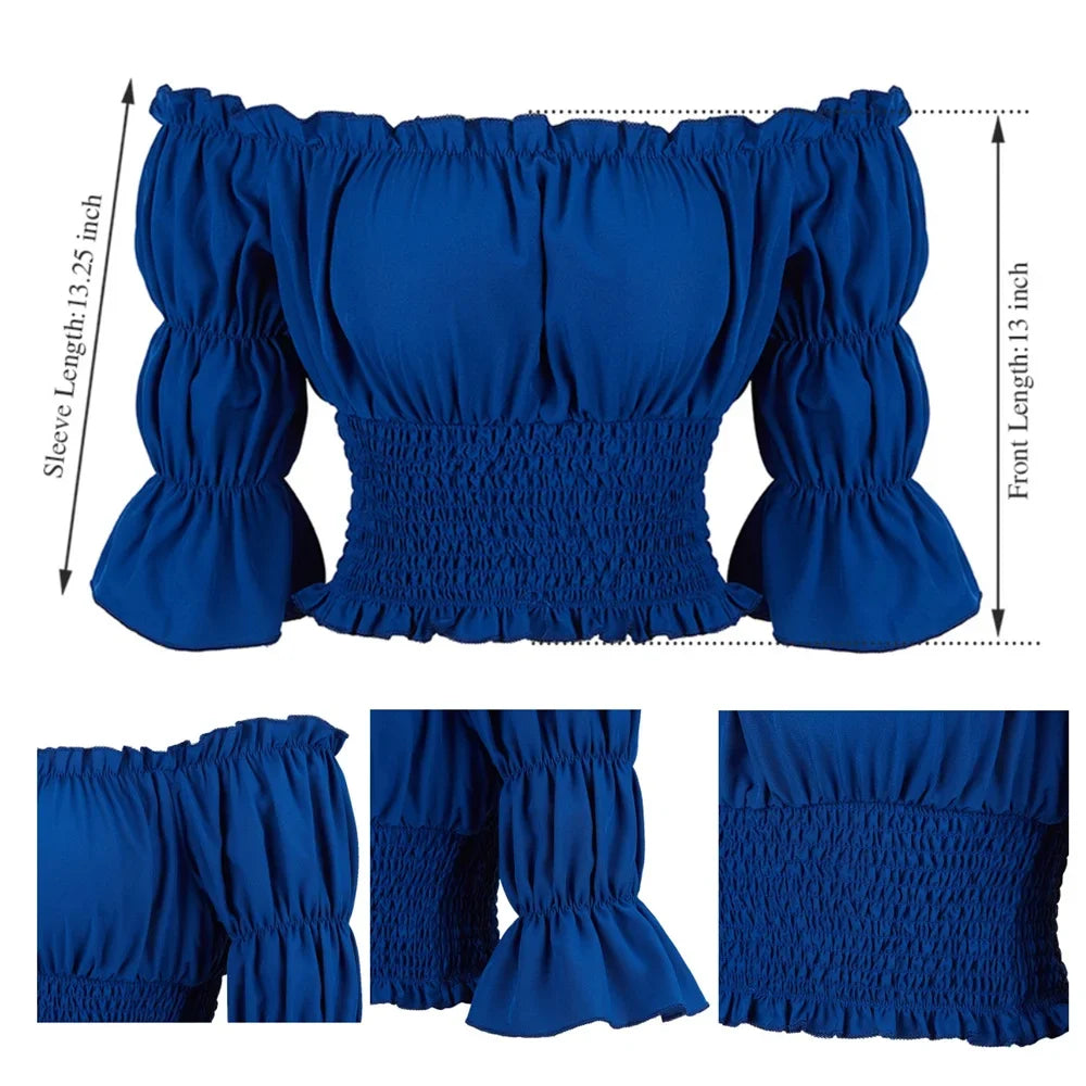 イベント・ハロウィングッズ|シャーリングオフショルダートップス (XS~XXXL)