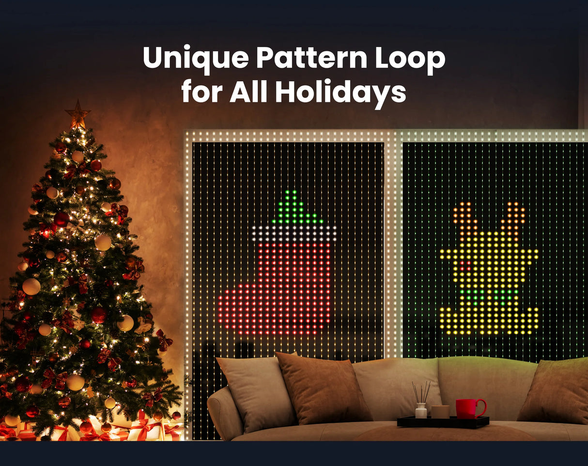 カーテンライト|イベント・クリスマス装飾| Bluetoothスマートカーテンライト(幅2m)