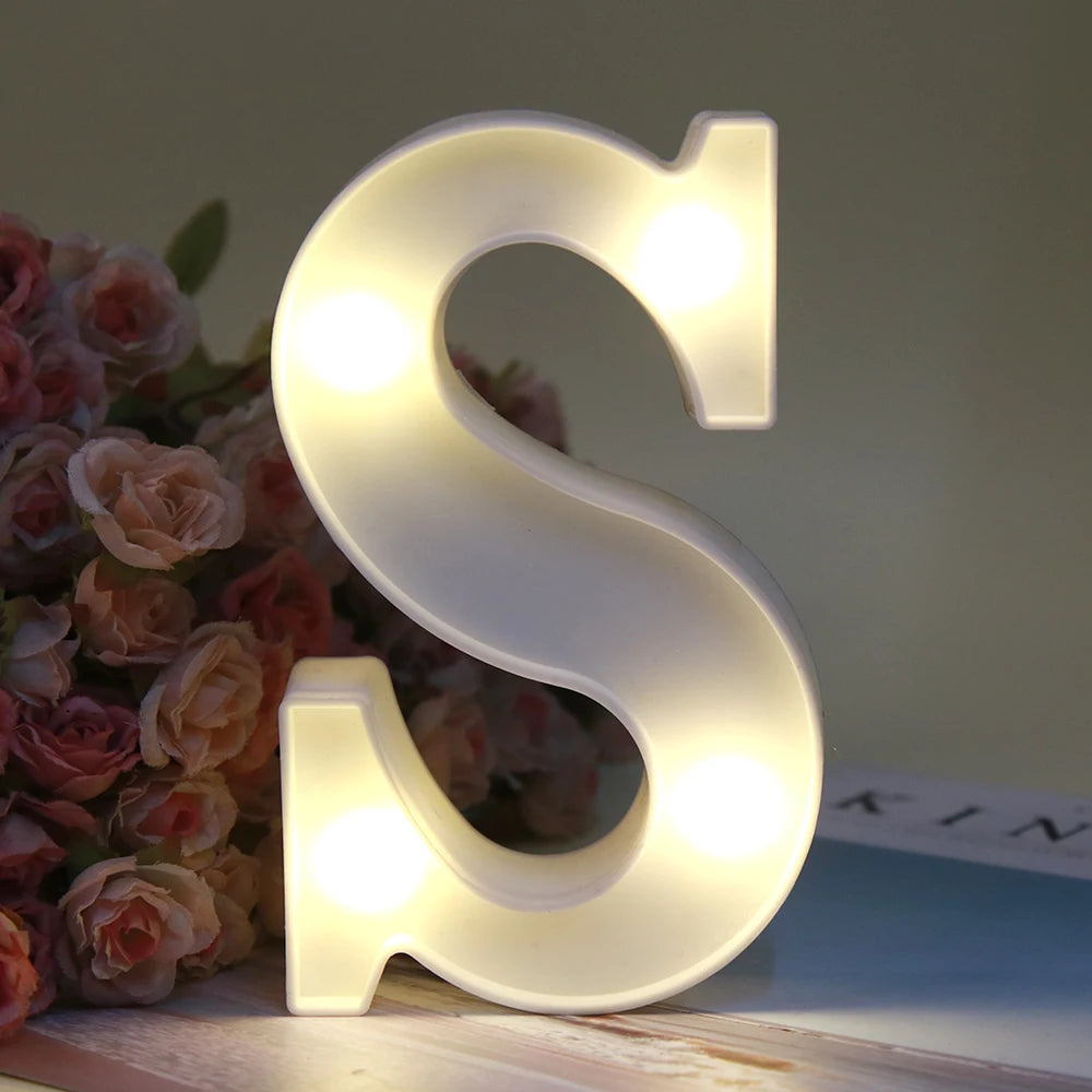 【LED装飾】LEDライト・デコレーションライト(ハート/数字/アルファベット)ホワイト 16cm