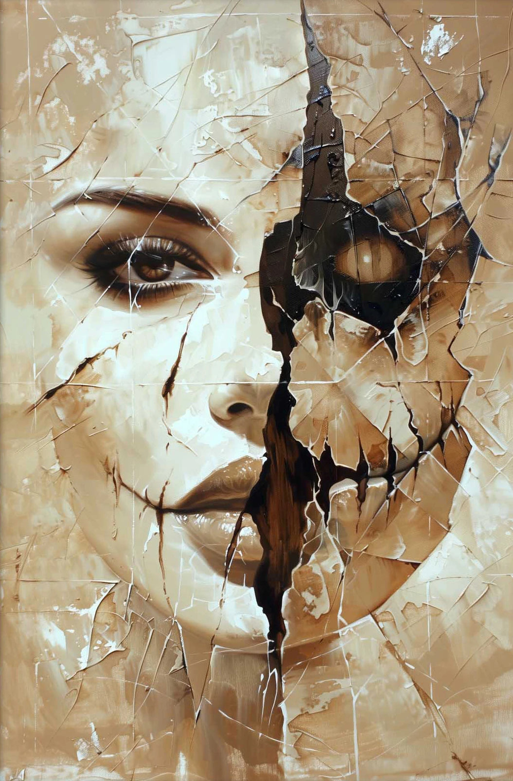 イベント・ハロウィングッズ|不気味な抽象スケルトンキャンバスアート