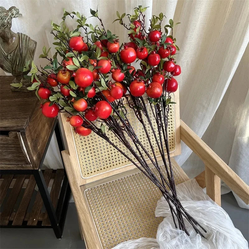 【インテリアフラワー】ザクロ果実の造花(6本セット)