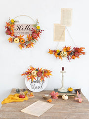 イベント・ハロウィングッズ|リース カボチャとメープルで彩る