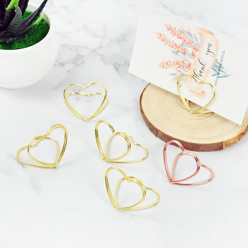 イベント・結婚式装飾|ハート型メタルフォトクリップスタンド 15個セット