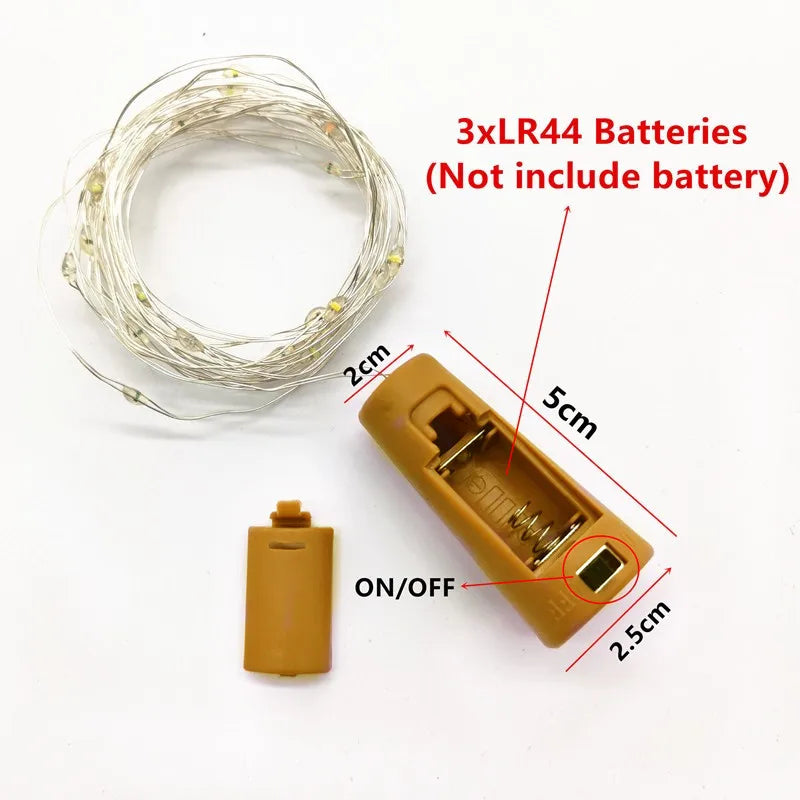 モチーフライト|イベント・パーティー装飾|6色LEDボトルライトセット (2M)