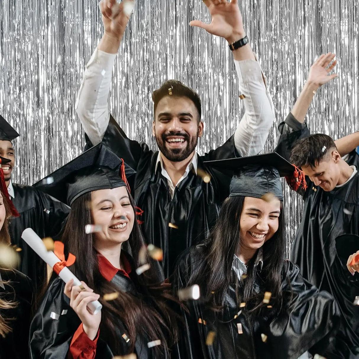 パーティー・インテリア装飾 メタリックカラーカーテン シルバー 幅1M 長さ2M