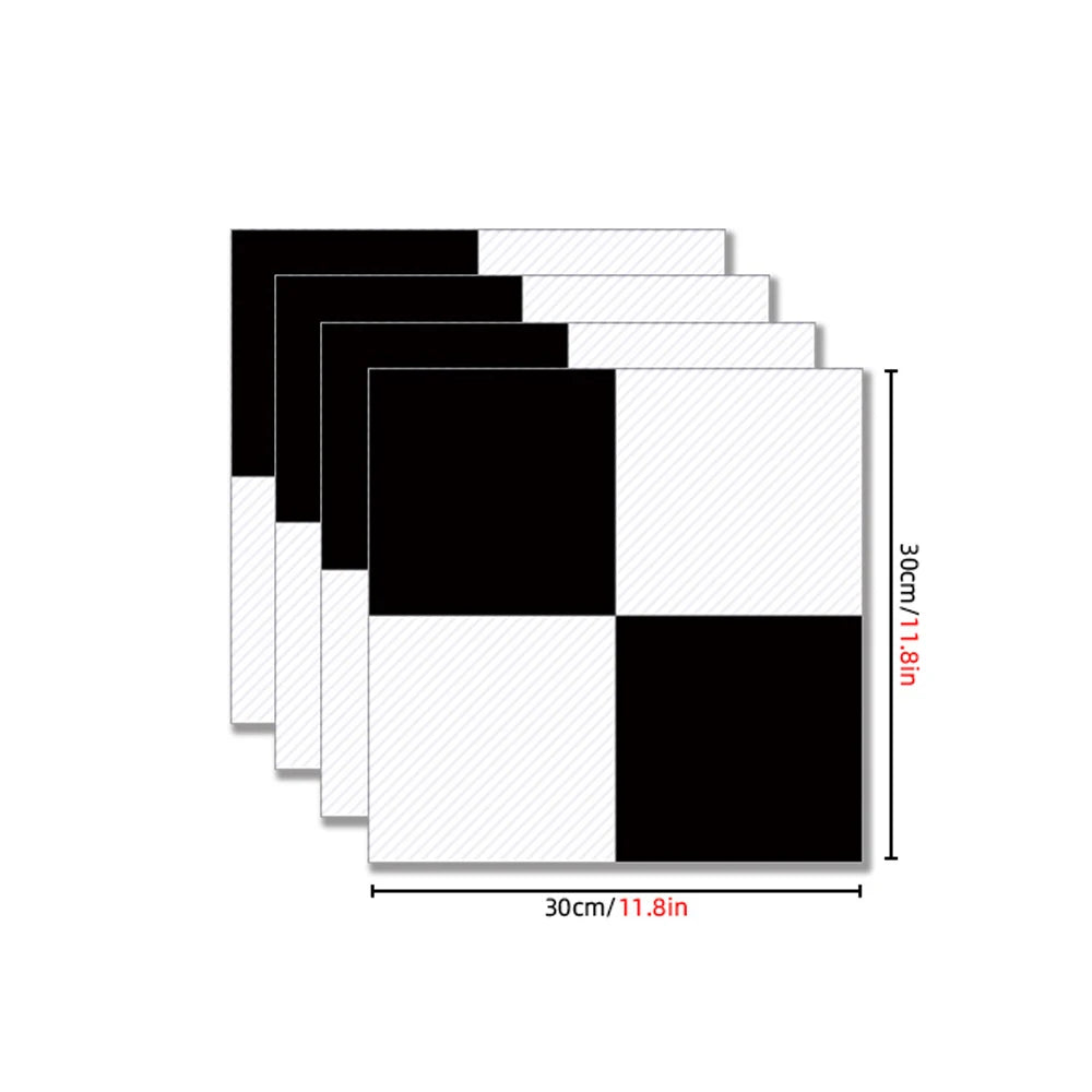 DIYフロアシート モノトーンモダン柄タイル風 ステッカー 4枚入 パターン