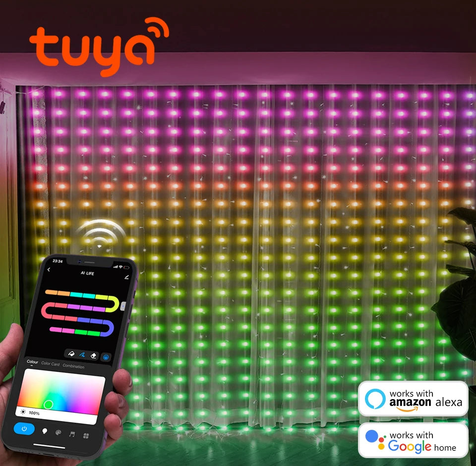 カーテンライト|イベント・クリスマス装飾|LED スマートカーテンライト(幅2M/3M)