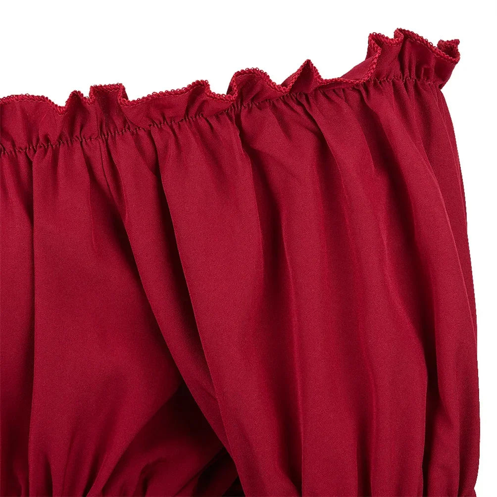 イベント・ハロウィングッズ|シャーリングオフショルダートップス (XS~XXXL)