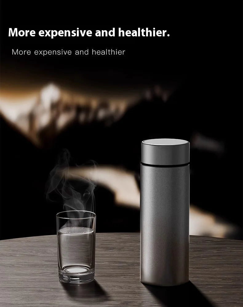 |イベント・ノベルティ用品 | 純チタン断熱カップ 茶水分離機能付き| 200ml/300ml/500ml