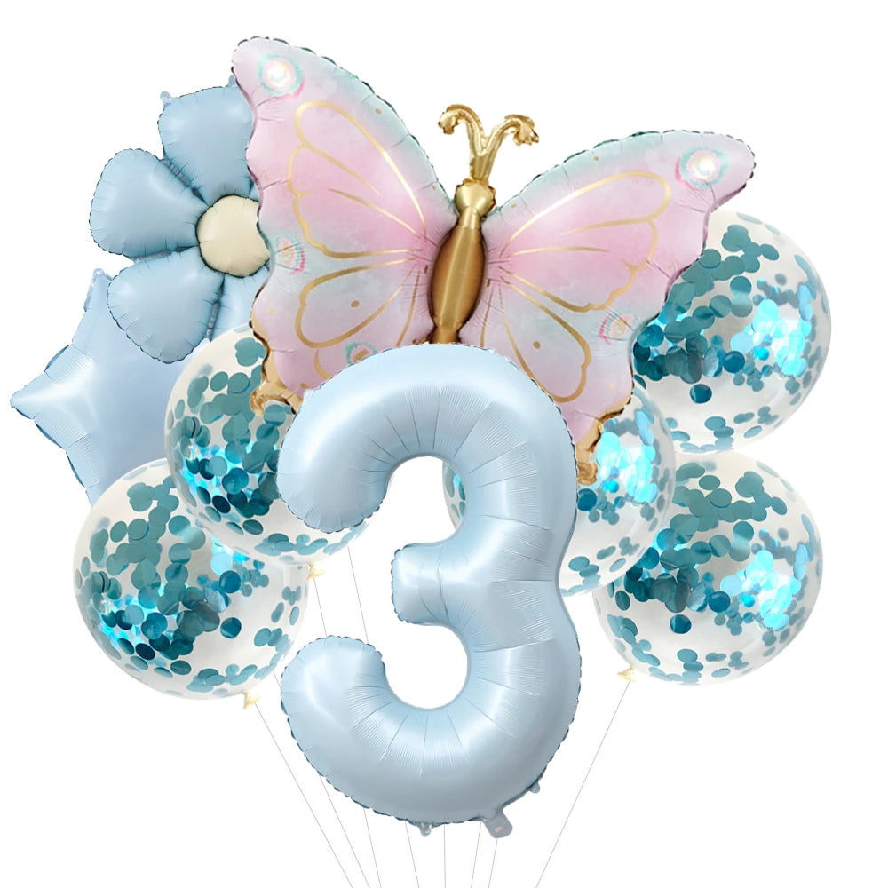 イベント・バルーン装飾 | 蝶&数字&フラワーバルーンセット
