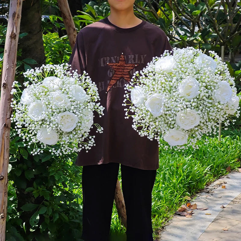 パーティー・ガーデン装飾|屋外用シルクフラワーボールアレンジメント